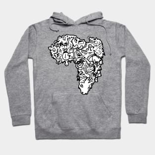 Continent of South America Doodle Art Hoodie